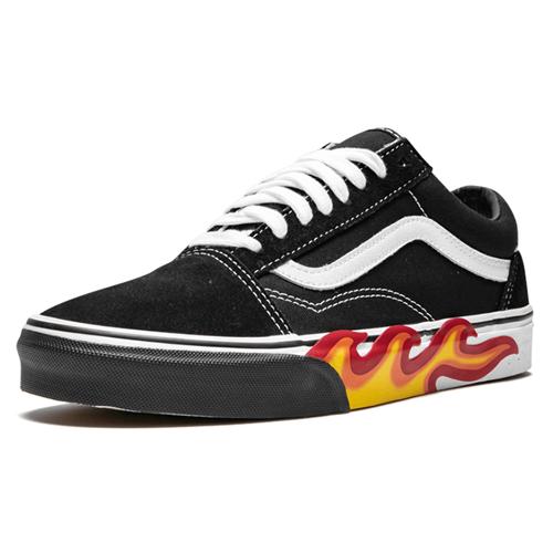 Кроссовки унисекс Vans Old Skool Flame Cut Out черные-желтые, 35 EU