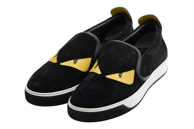 Ботинки мужские FENDI Monster черные-желтые, 44 EU