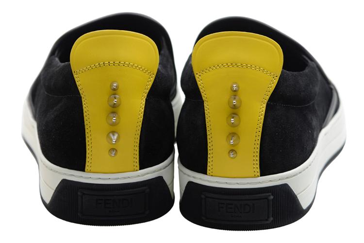 Ботинки мужские FENDI Monster черные-желтые, 44 EU