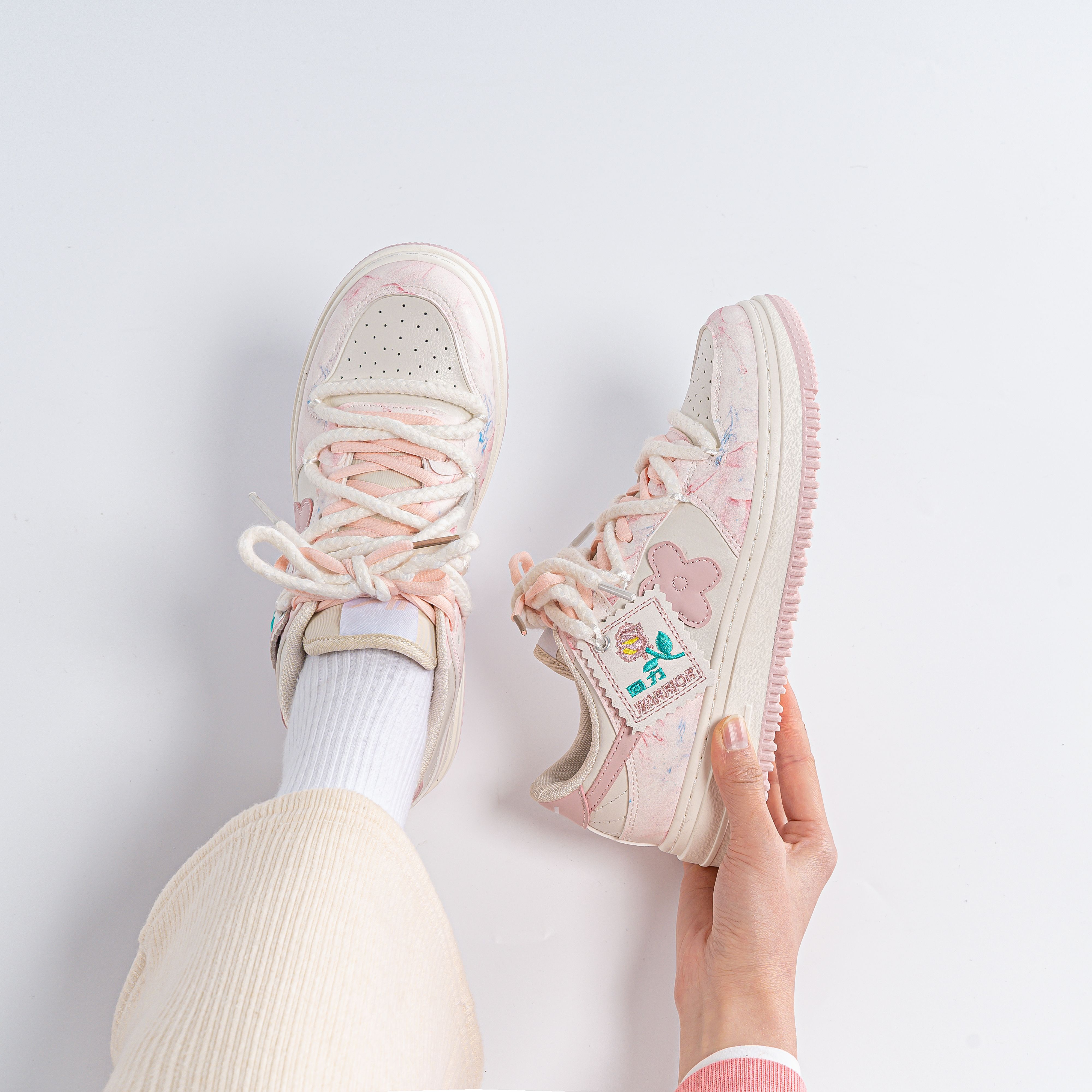 Кеды женские Warrior WXY(S)-2624C01米粉 бежево-розовые, 35 EU