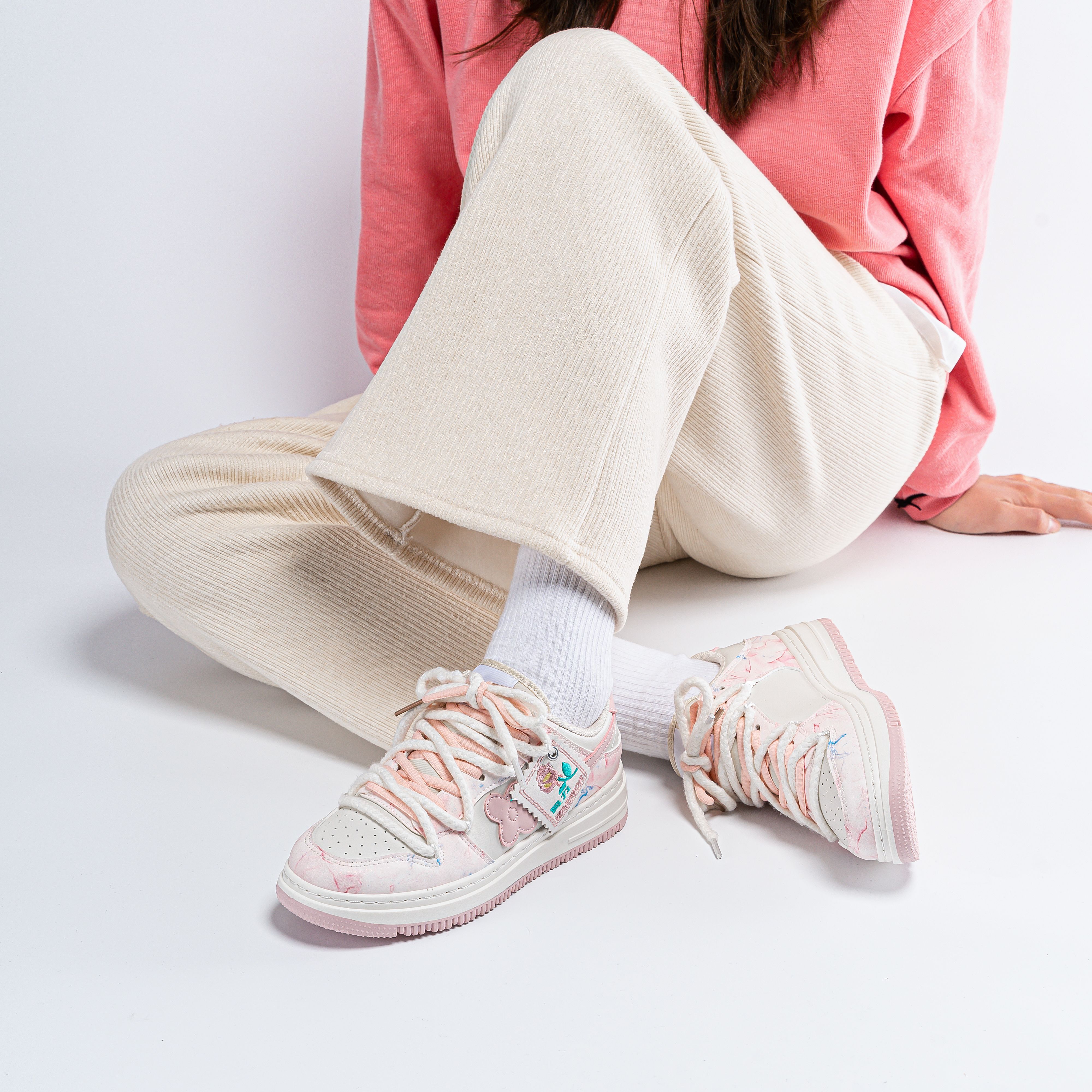 Кеды женские Warrior WXY(S)-2624C01米粉 бежево-розовые, 35 EU