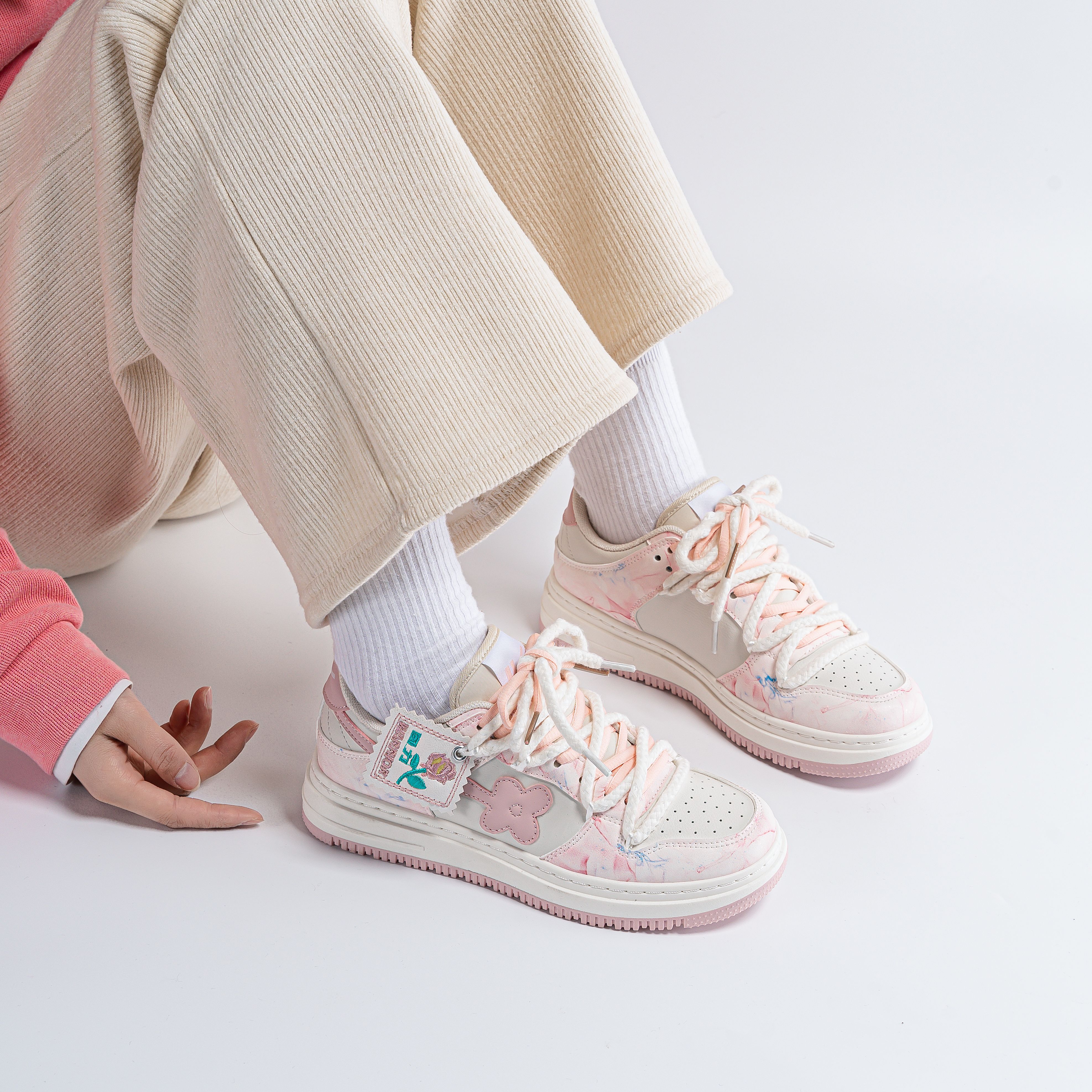 Кеды женские Warrior WXY(S)-2624C01米粉 бежево-розовые, 35 EU