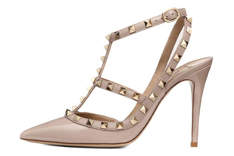 Туфли женские Valentino Rockstud Garavani Slim Heel телесные