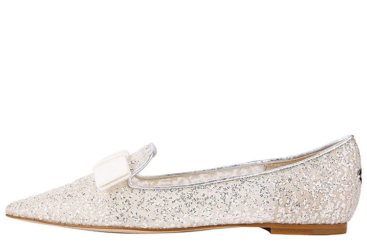 Балетки женские Jimmy Choo Zhou Yangjie серебристые, 35.5 EU