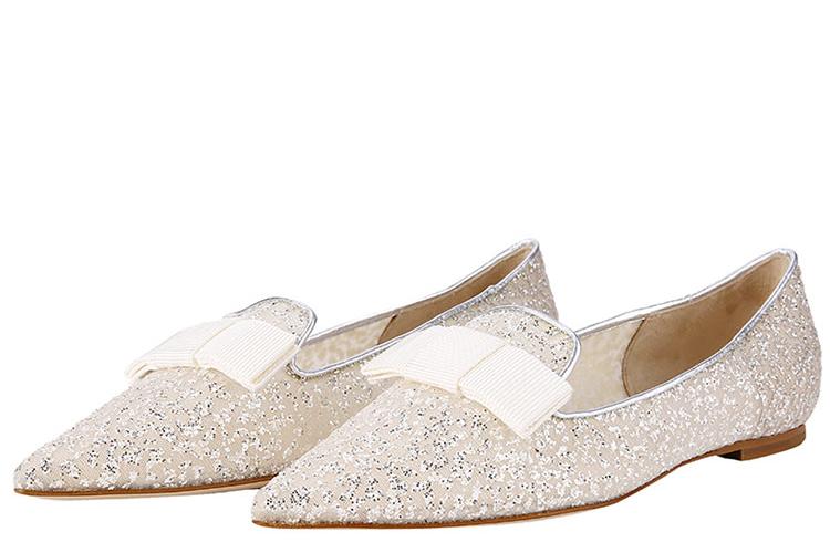 Балетки женские Jimmy Choo Zhou Yangjie серебристые, 34.5 EU