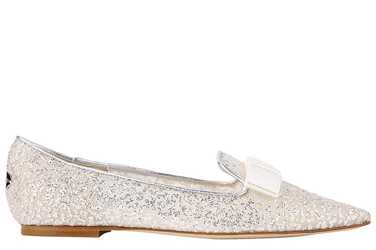 Балетки женские Jimmy Choo Zhou Yangjie серебристые, 34.5 EU