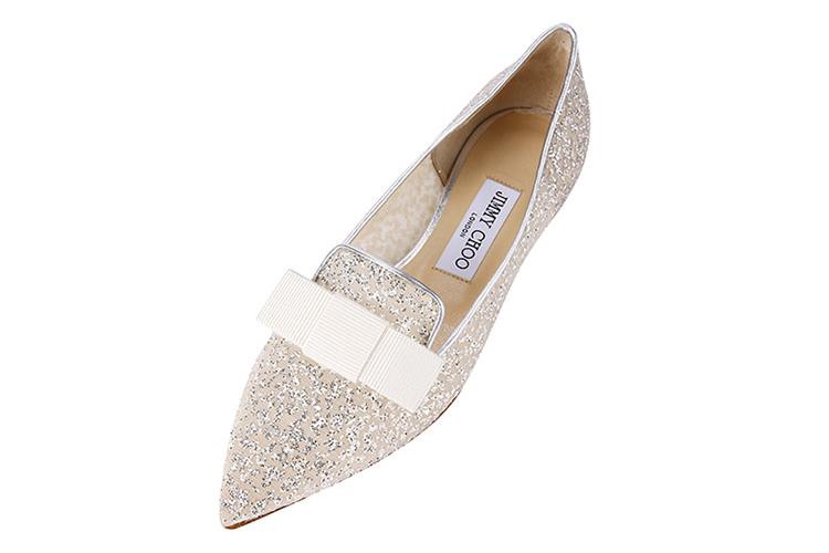 Балетки женские Jimmy Choo Zhou Yangjie серебристые, 34.5 EU