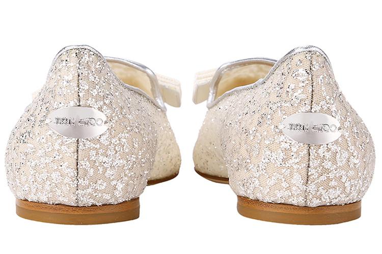 Балетки женские Jimmy Choo Zhou Yangjie серебристые, 34.5 EU