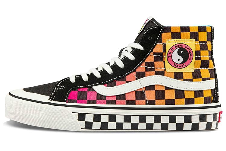 Кеды унисекс Vans Sk8-Hi 138 Decon Checkerboard оранжевые-черные
