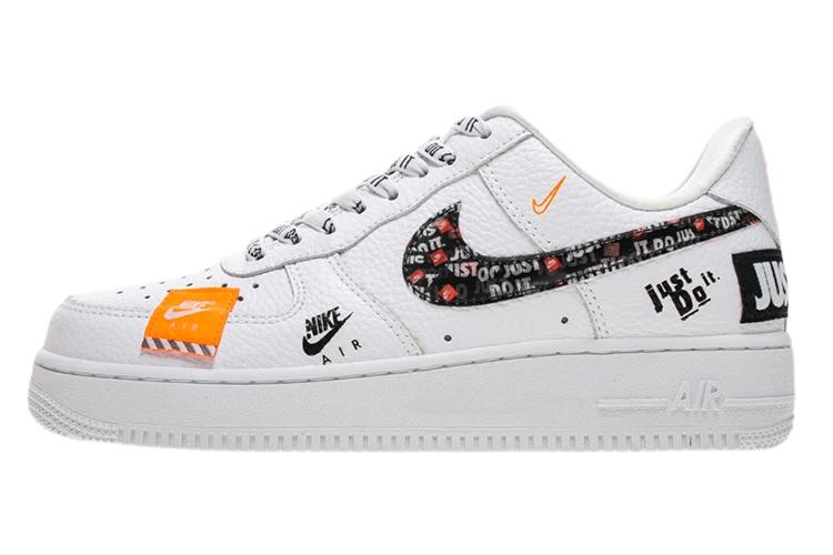 Кеды унисекс Nike Air Force 1 Low '07 Prm 'Just Do It' белые-оранжевые