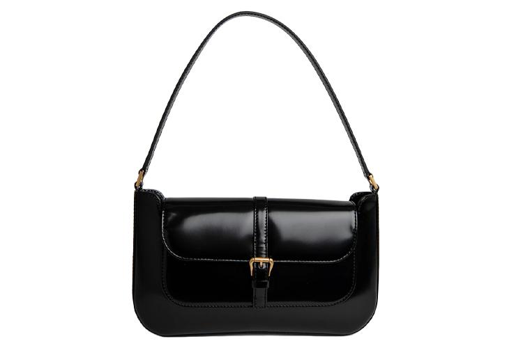 Сумка женская By Far Miranda черная-золотая