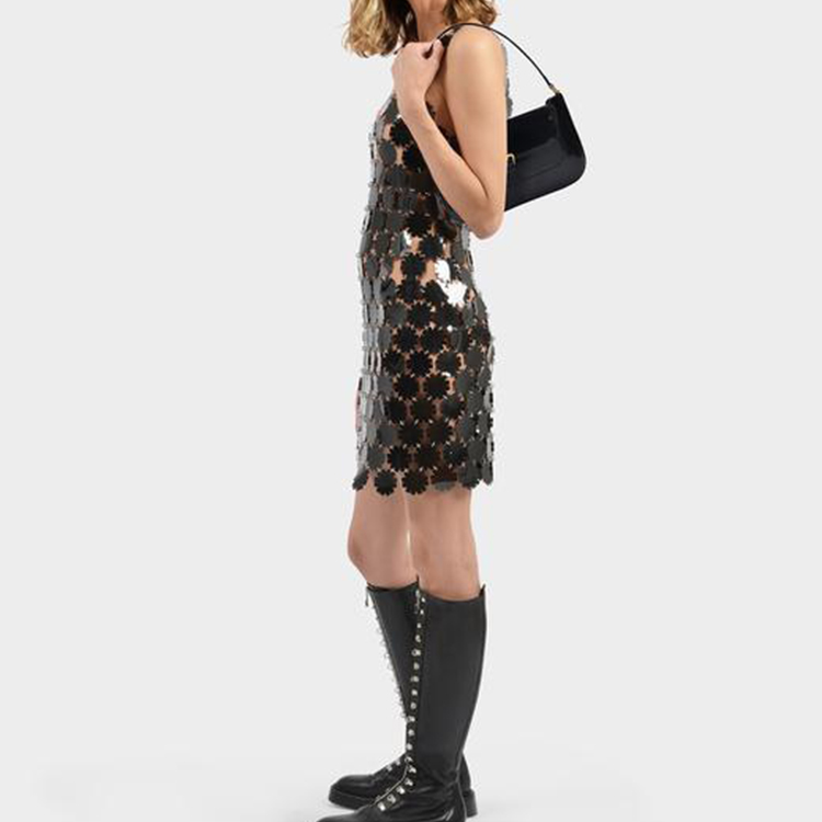 Сумка женская By Far Miranda черная-золотая