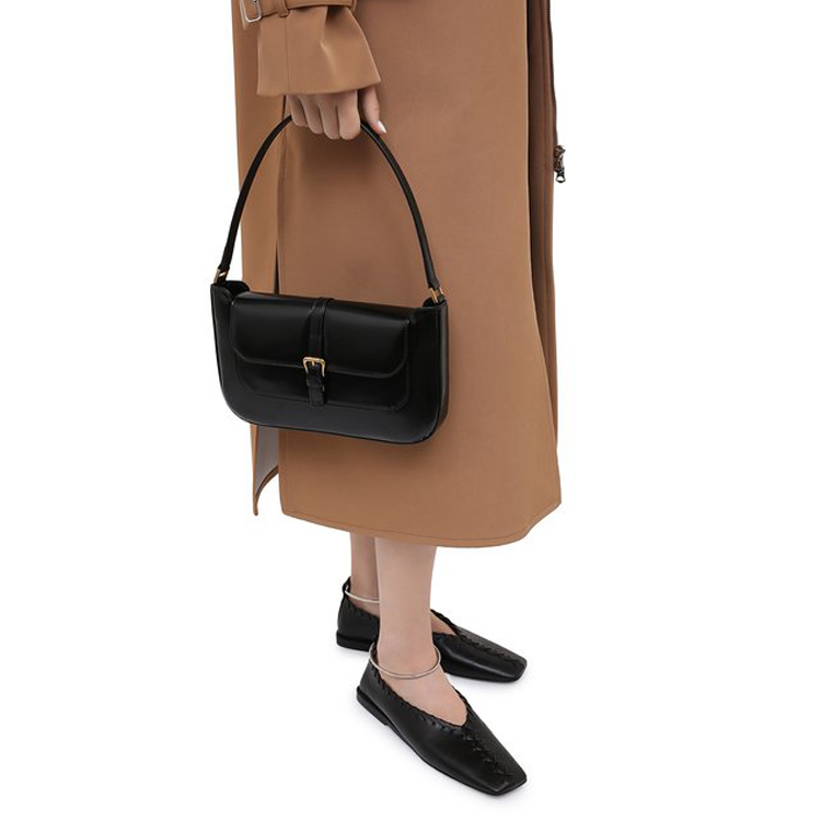 Сумка женская By Far Miranda черная-золотая