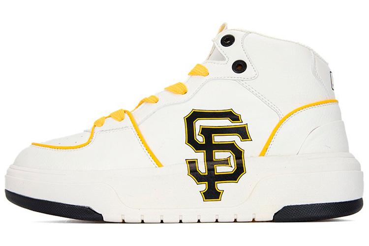 Кроссовки унисекс MLB 3ASXCB12N-14ORL белые с желтым