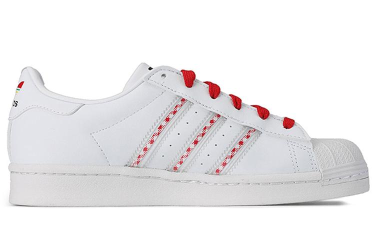 Кроссовки унисекс Adidas Originals Superstar белые, красные, черные, 36 EU