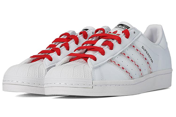 Кроссовки унисекс Adidas Originals Superstar белые, красные, черные, 36 EU