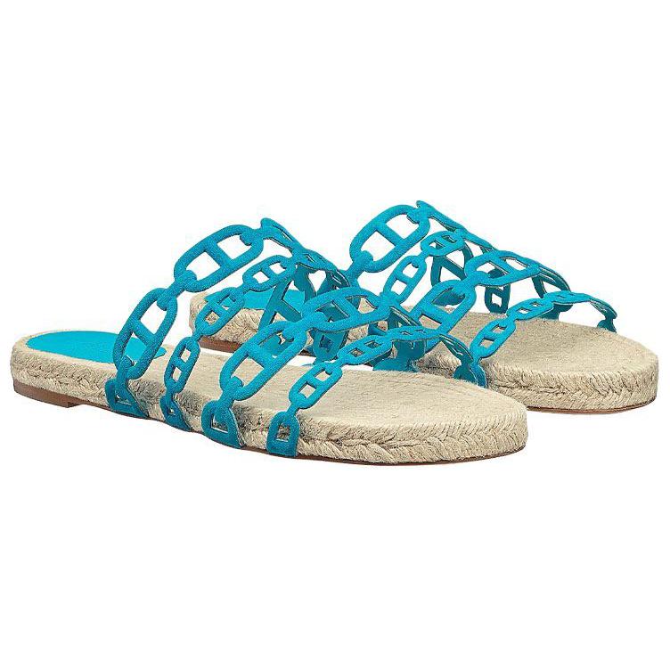 Эспадрильи женские HERMES Ancone голубые, 35 EU