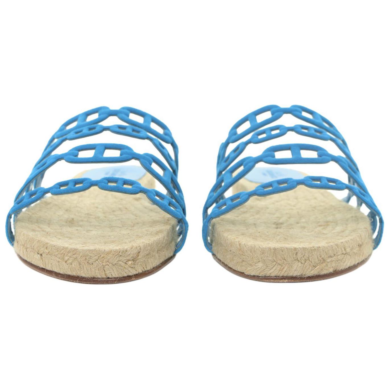 Эспадрильи женские HERMES Ancone голубые, 35 EU