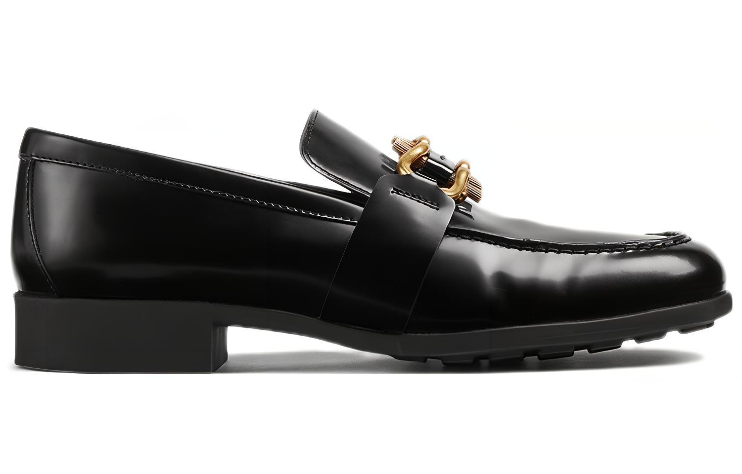 Лоферы женские Bottega Veneta 708902V28R01000 черные-золотые, 37.5 EU