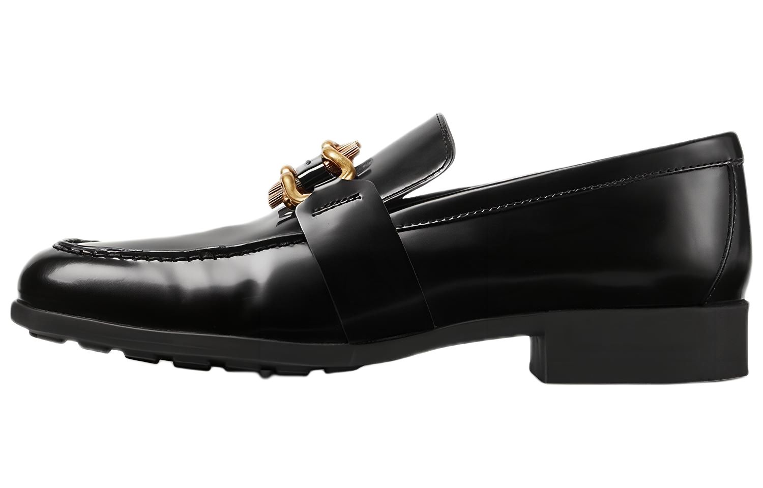 Лоферы женские Bottega Veneta 708902V28R01000 черные-золотые, 37.5 EU