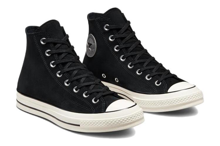 Кеды унисекс Converse Chuck 70 Suede High черные и белые, 36 EU