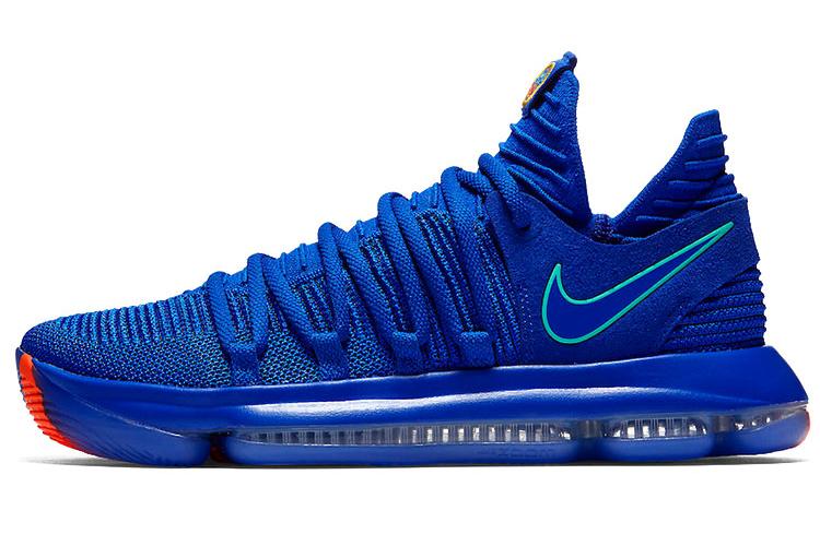 Кроссовки мужские Nike KD 10 EP 'City Edition' синие-оранжевые, 42.5 EU