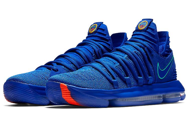 Кроссовки мужские Nike KD 10 EP 'City Edition' синие-оранжевые, 42.5 EU