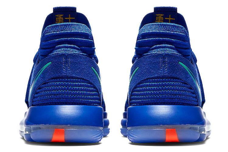Кроссовки мужские Nike KD 10 EP 'City Edition' синие-оранжевые, 42.5 EU