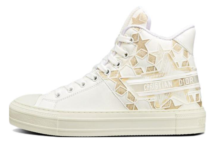 Кеды женские DIOR Walk'n'Dior Platform Shoes High-Top золотые, 36 EU