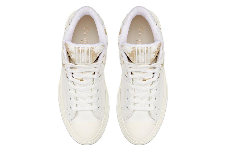 Кеды женские DIOR Walk'n'Dior Platform Shoes High-Top золотые, 36 EU