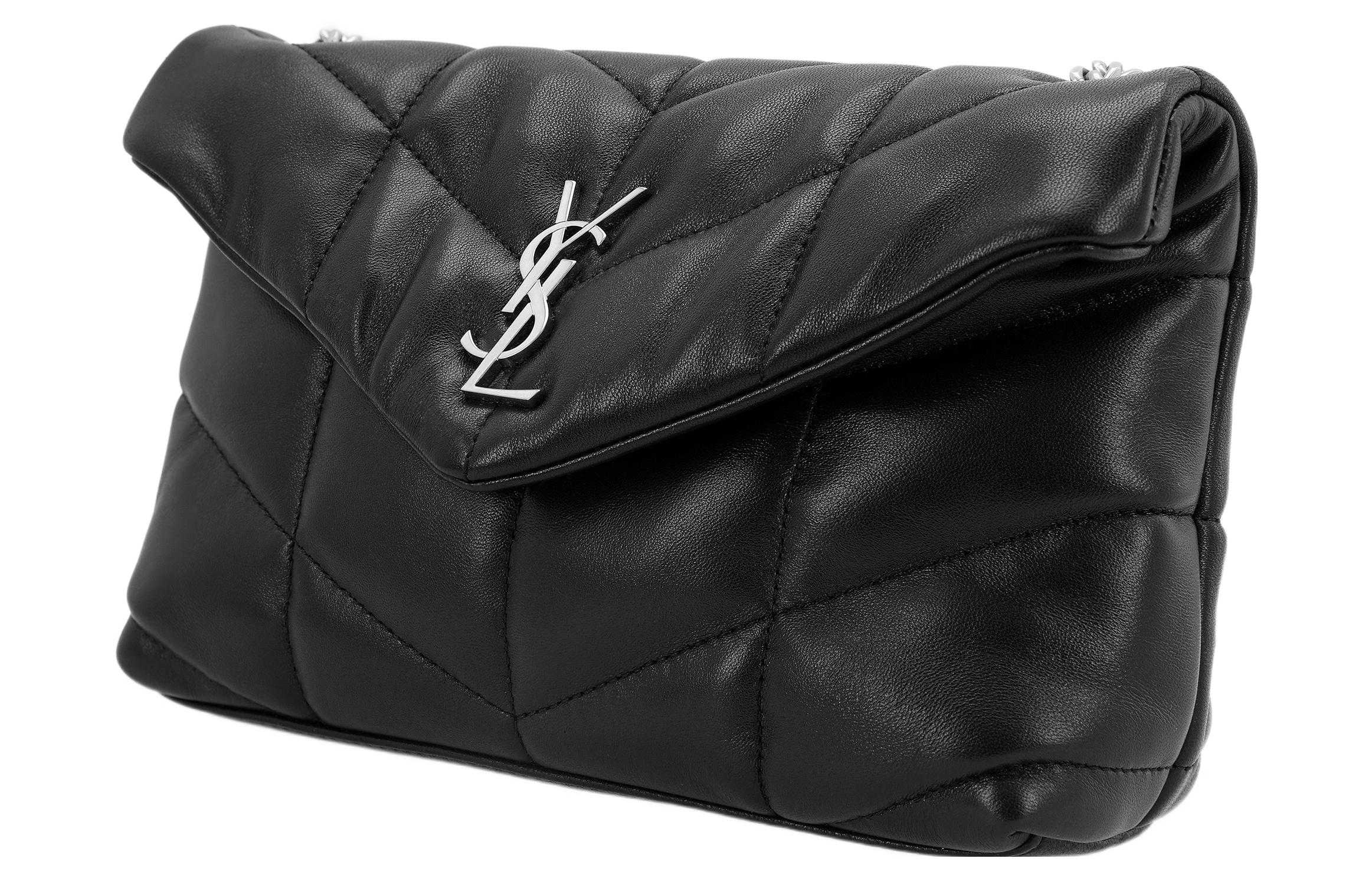 Пуховая стеганая сумка женская SAINT LAURENT Pillow Bag черная