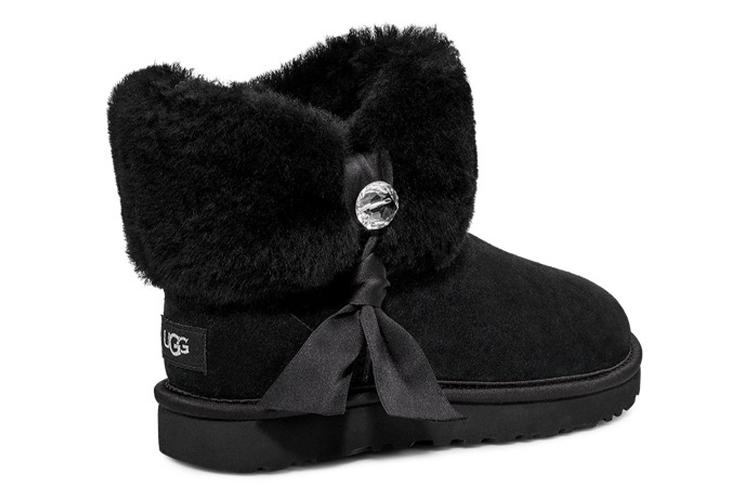 Сапоги женские UGG Cinched Fur Mini Snow Boots черные, 37 EU