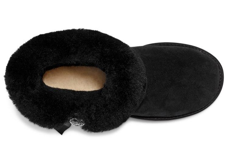 Сапоги женские UGG Cinched Fur Mini Snow Boots черные, 37 EU