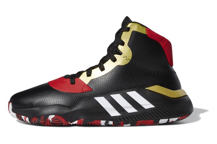 Кроссовки мужские Adidas Pro Bounce 2019 черные, красные, золотые