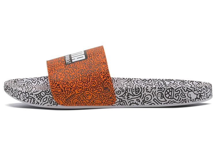 Шлепанцы унисекс PUMA Mr. Doodle X Leadcat orange-grey