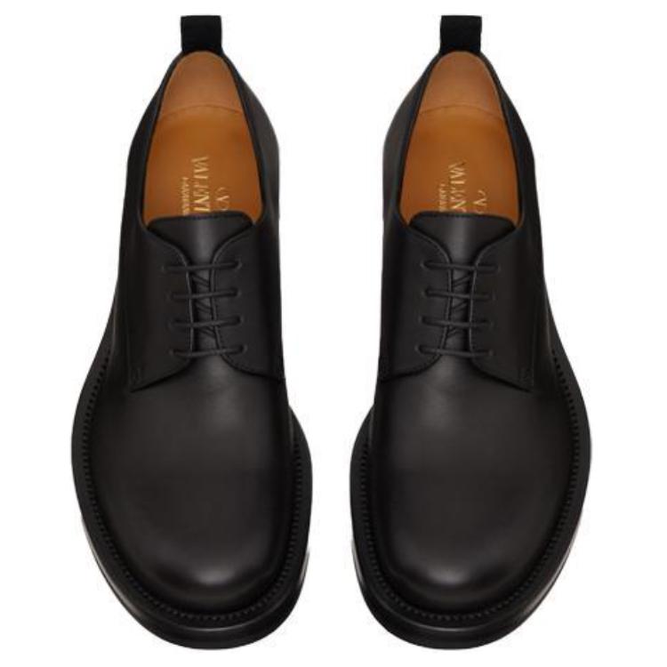 Туфли мужские Valentino Garavani Roman Stud Derby Shoes черные-коричневые, 42 EU