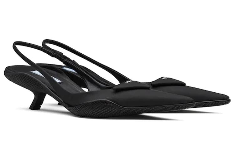 Туфли женские PRADA Slim Heel черные, 38 EU