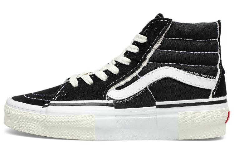 Кроссовки унисекс Vans Sk8 Hi Reconstruct черные, белые, 39 EU
