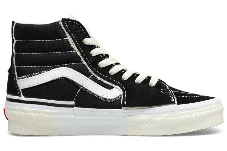 Кроссовки унисекс Vans Sk8 Hi Reconstruct черные, белые, 39 EU
