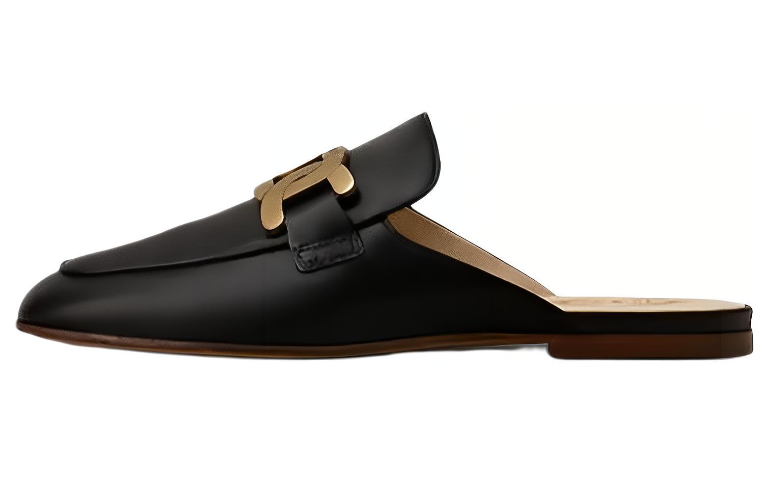 Шлепанцы женские TOD'S XXW79A0EX40NF5B999 черные-тан, 38 EU