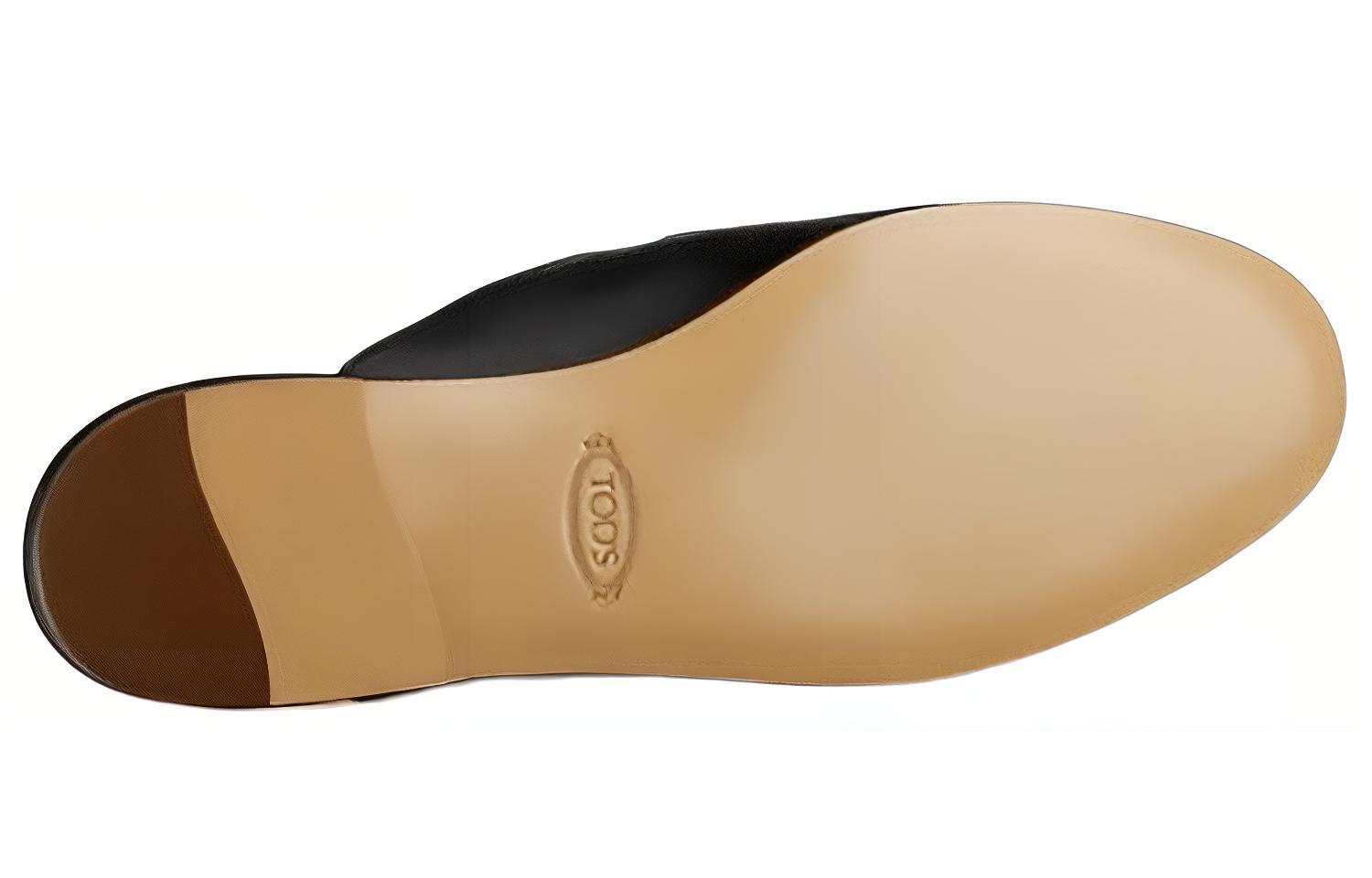 Шлепанцы женские TOD'S XXW79A0EX40NF5B999 черные-тан, 38 EU