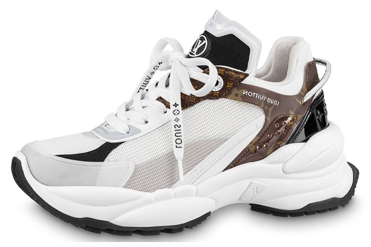 Кроссовки женские LOUIS VUITTON Run 55 белые монограммы