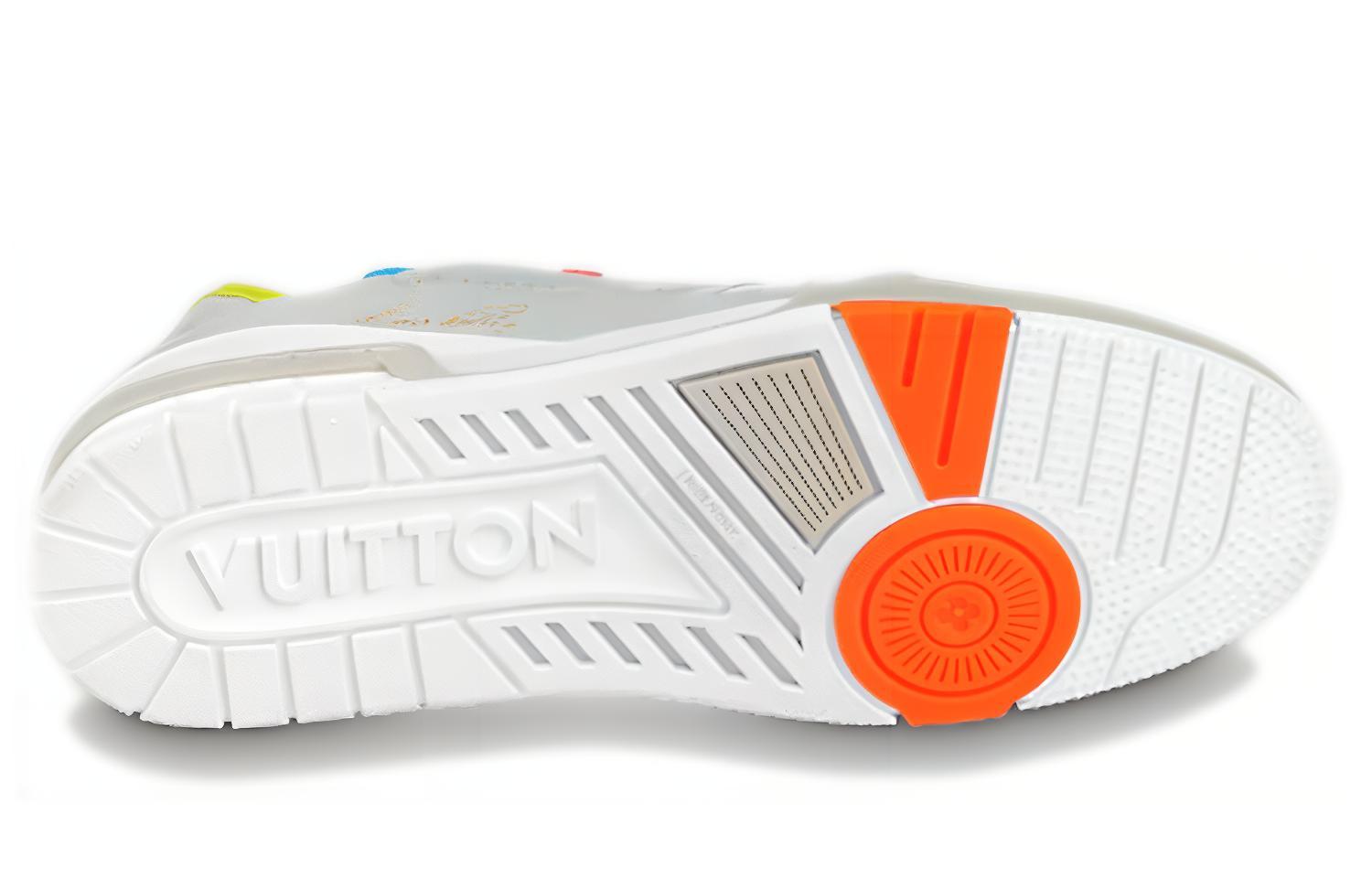 Кроссовки мужские LOUIS VUITTON Trainer Upcycled Low Top серые и оранжевые, 43.5 EU