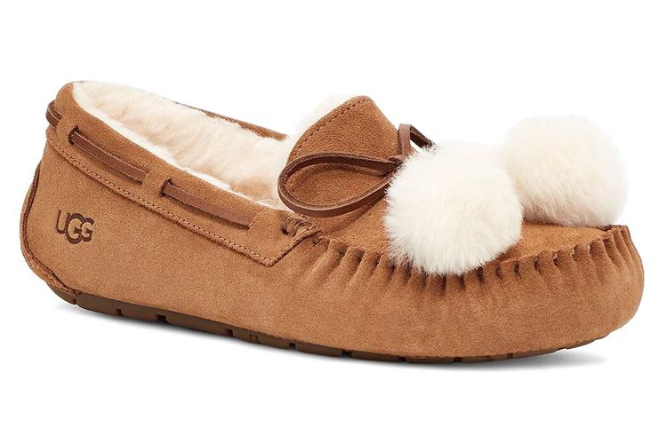 Слиперы женские UGG Dakota Bow Pom, chestnut, 37 EU
