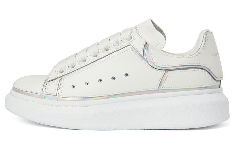 Кеды женские Alexander McQueen Oversized Sneakers белые серебристые, 36.5 EU