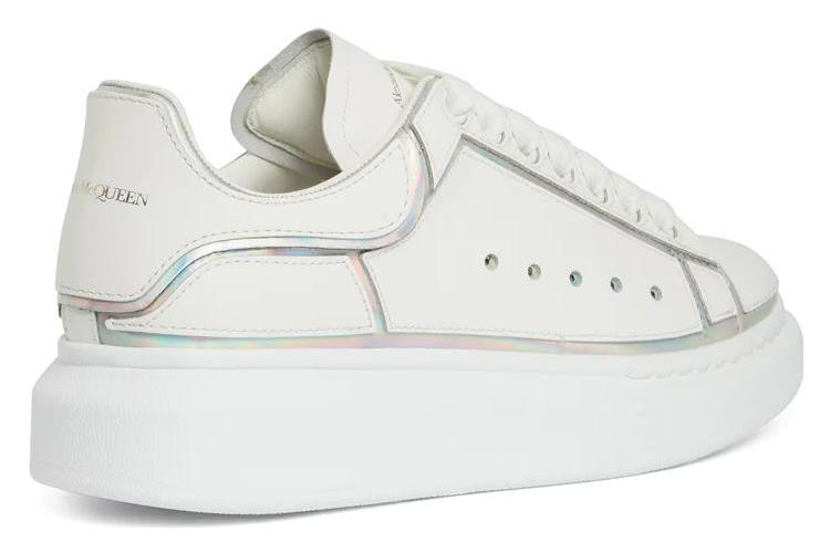 Кеды женские Alexander McQueen Oversized Sneakers белые серебристые, 36.5 EU