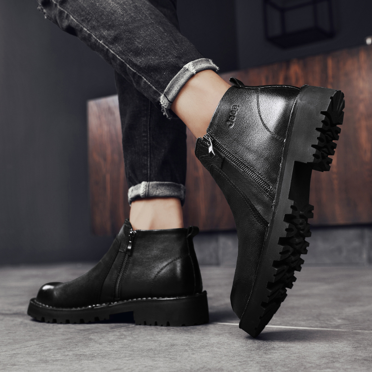 Мид-топ ботинки мужские Jeep B213M10058 черные, 43 EU