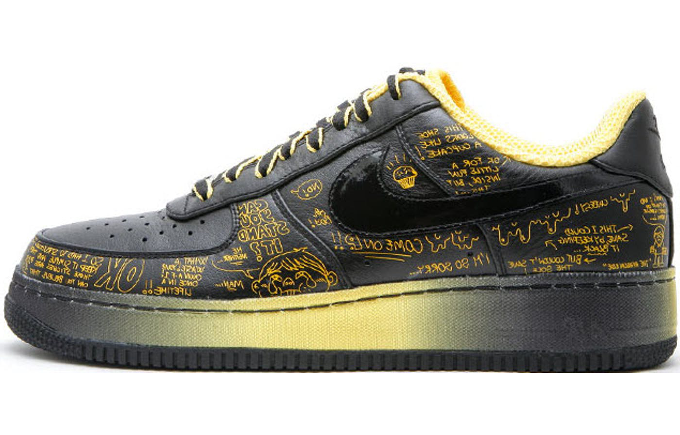 Кеды мужские Nike Air Force 1 Low Busy P Livestrong черные-желтые