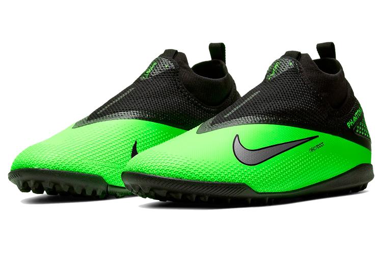 Футбольные бутсы мужские Nike Phantom Vision 2 React Pro DF TF черные, зеленые, 41 EU