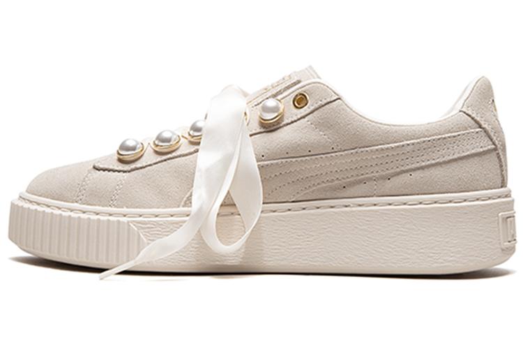 Кеды женские PUMA Suede Platform Bling бежевые